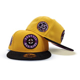 Yellow Seattle Mariners Black Corduroy Visor Grape Purple Bottom 35th Anniversary Side Patch New Era 59Fifty Fitted
