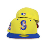Yellow Seattle Mariners Royal Blue Visor Red Bottom 30th Anniversary Side Patch New Era 59Fifty Fitted