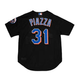 New York Mets Mike Piazza Mitchell & Ness Black Cooperstown Collection Mesh Batting Practice Jersey