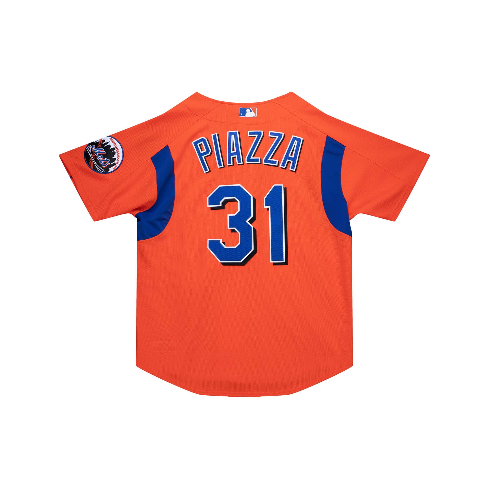 Mitchell & Ness New York Mets Mike Piazza Orange Cooperstown Collection Mesh Batting Practice Jersey