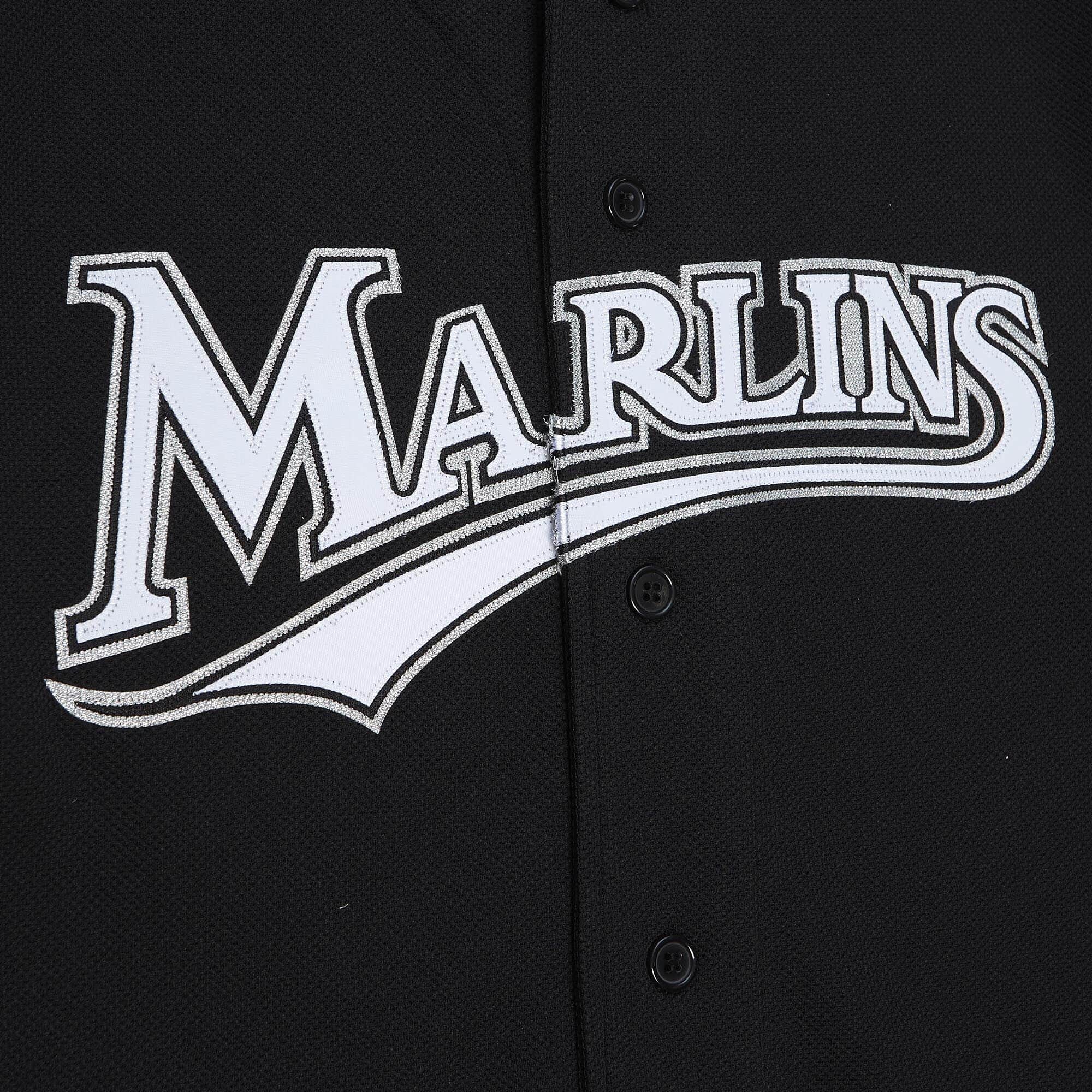 marlins throwback jersey black