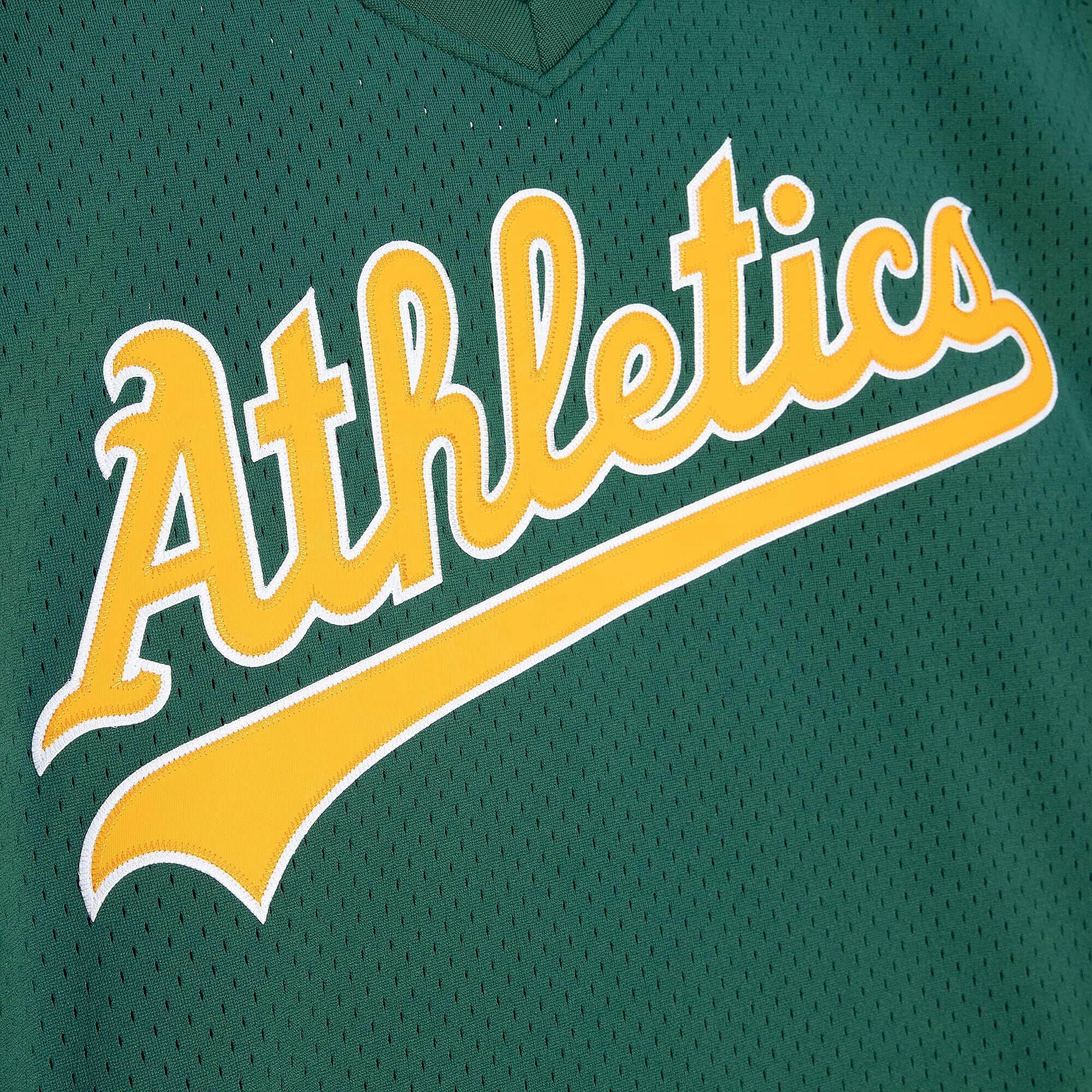 Oakland Athletics Mitchell & Ness Mesh V-Neck Jersey - Green