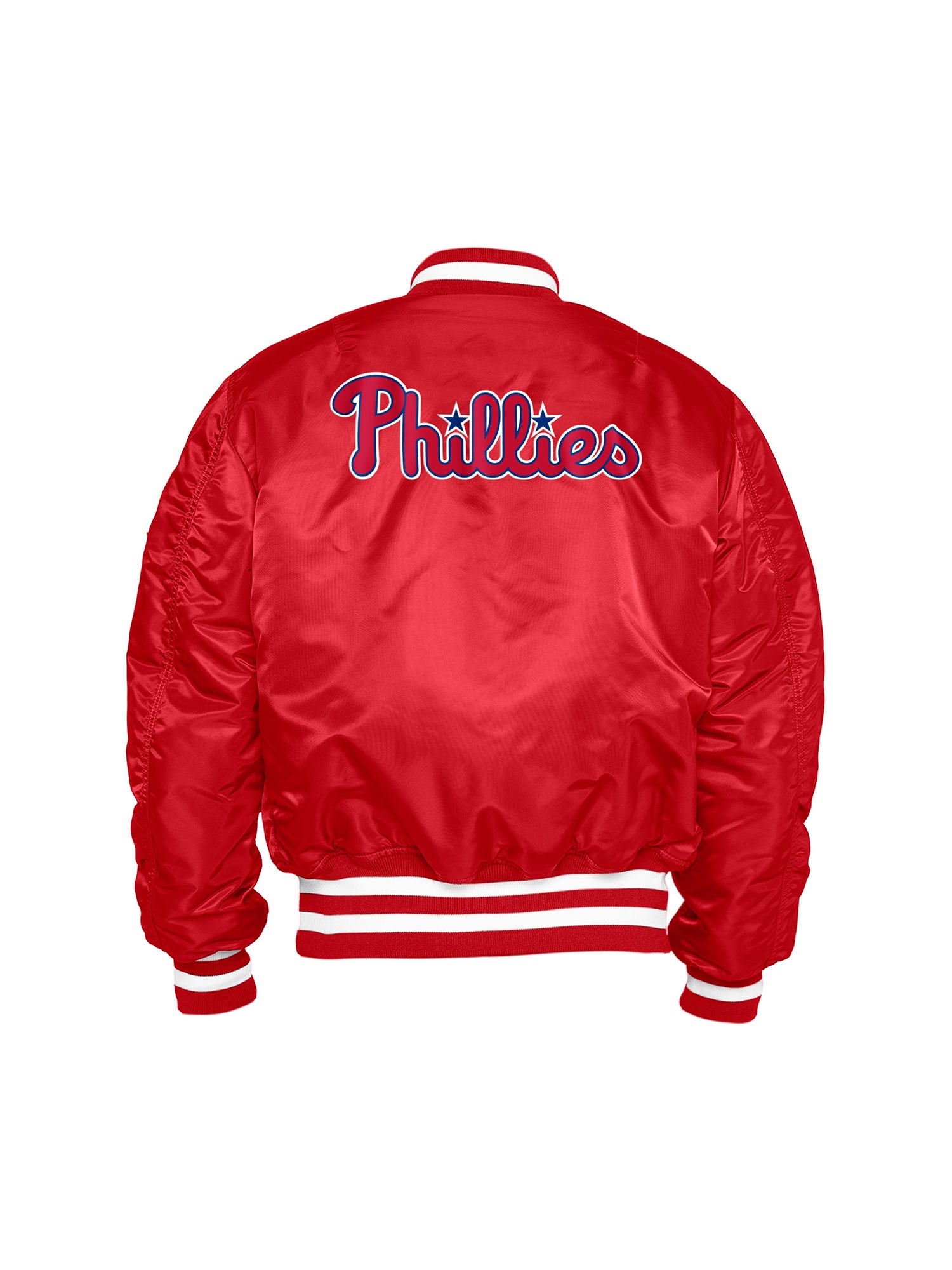 Exclusive Fitted Red Philadelphia Phillies Alpha Industries x New Era Reversible MA-1 Bomber Jacket XL