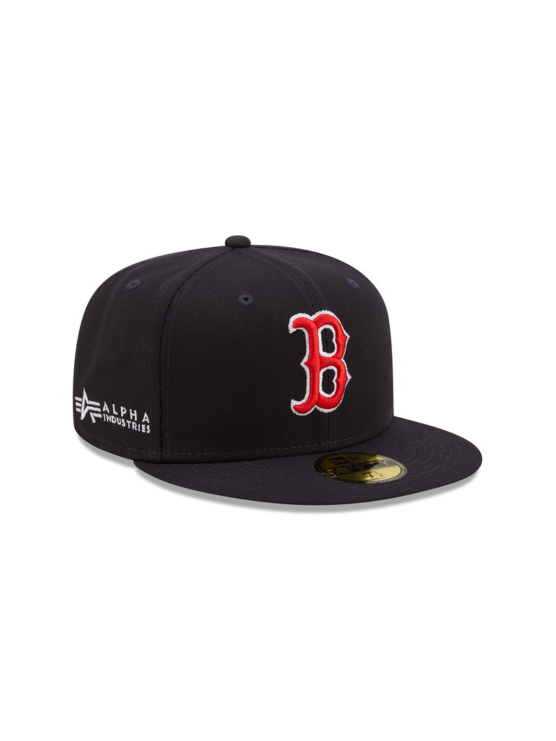 Navy Blue Alpha Industries X Boston Red Sox Dark Green Bottom New Era 59Fifty Fitted