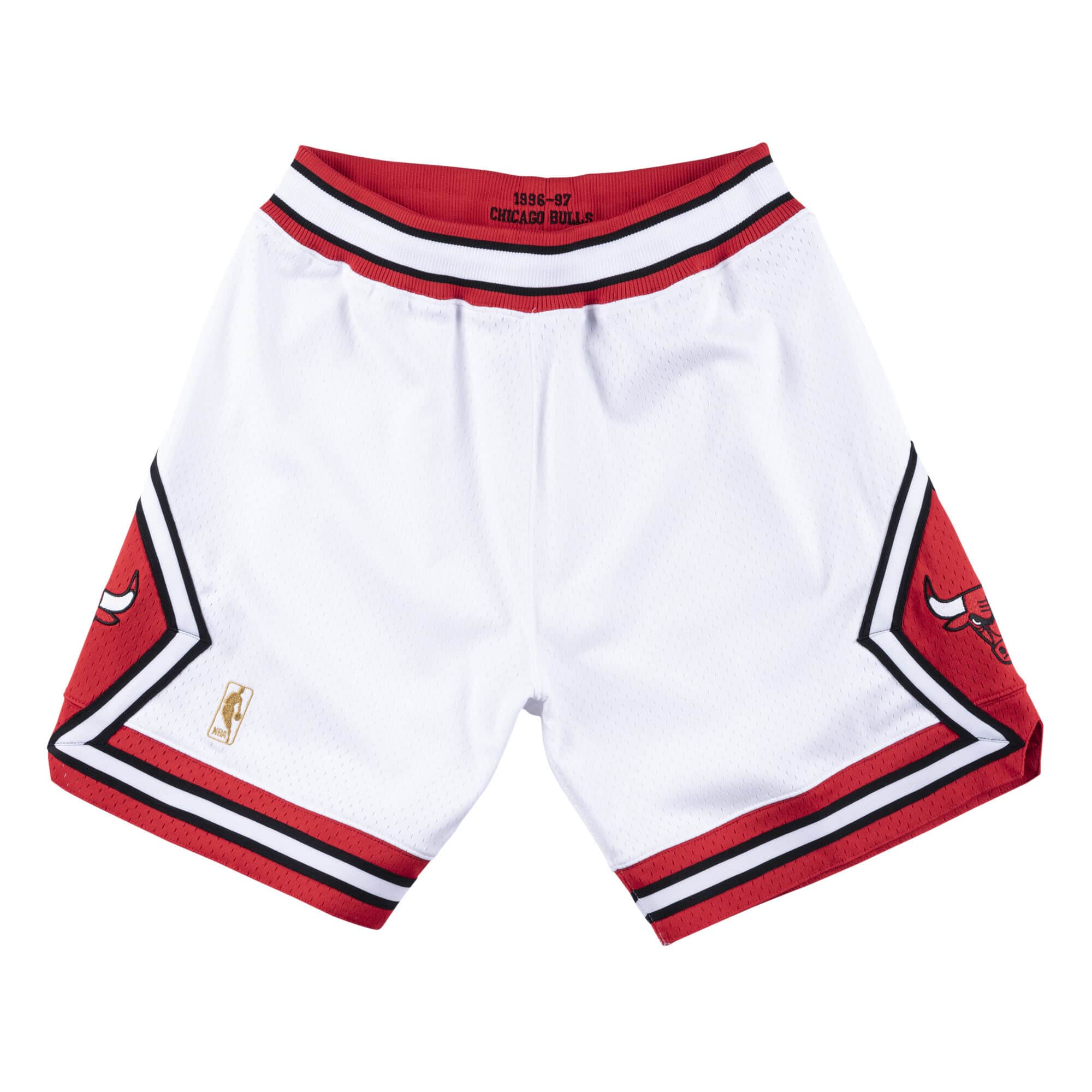 Authentic Mitchell Ness White Chicago Bulls Road 1996-97 Shorts