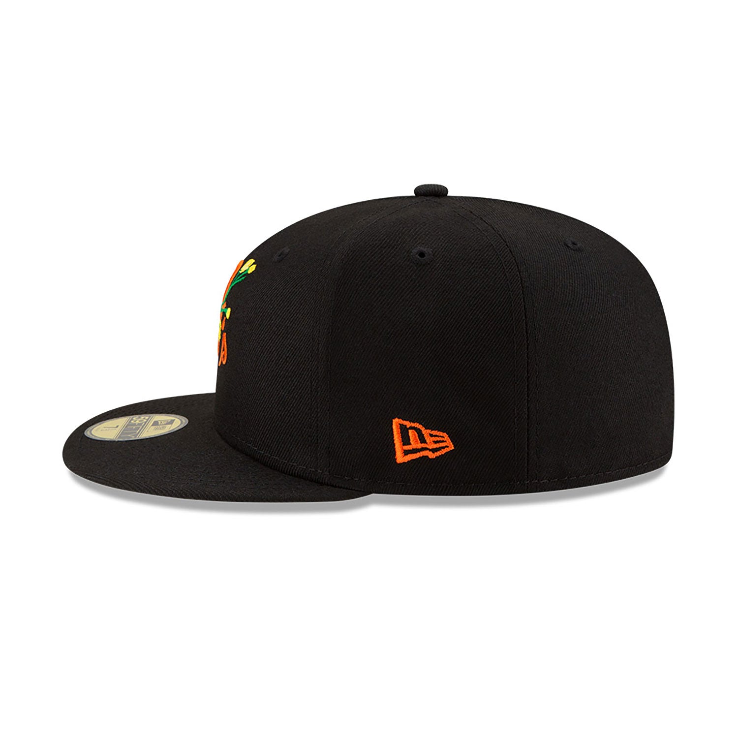 Black Baltimore Orioles Soft Yellow Bottom 1983 World Series Side Patch Bloom New Era 59Fifty Fitted