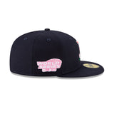 Navy Blue Boston Red Sox Pink Bottom 2004 World Series Side Patch Bloom New Era 59Fifty Fitted