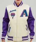 Off White Arizona Diamondbacks Pro Standard Logo Mashup Wool Varsity Heavy Jacket