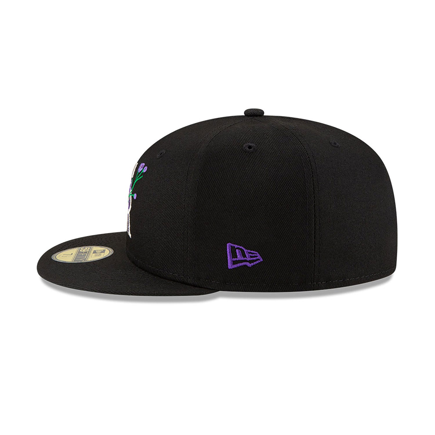 Black Colorado Rockies Purple Bottom National League Side Patch Bloom New Era 59Fifty Fitted