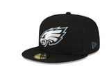 Black Philadelphia Eagles New Era Super Bowl LVII Side Patch 59FIFTY Fitted Hat