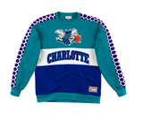 Charlotte Hornets Mitchell & Ness Scorer Fleece Crew Sweatshirt