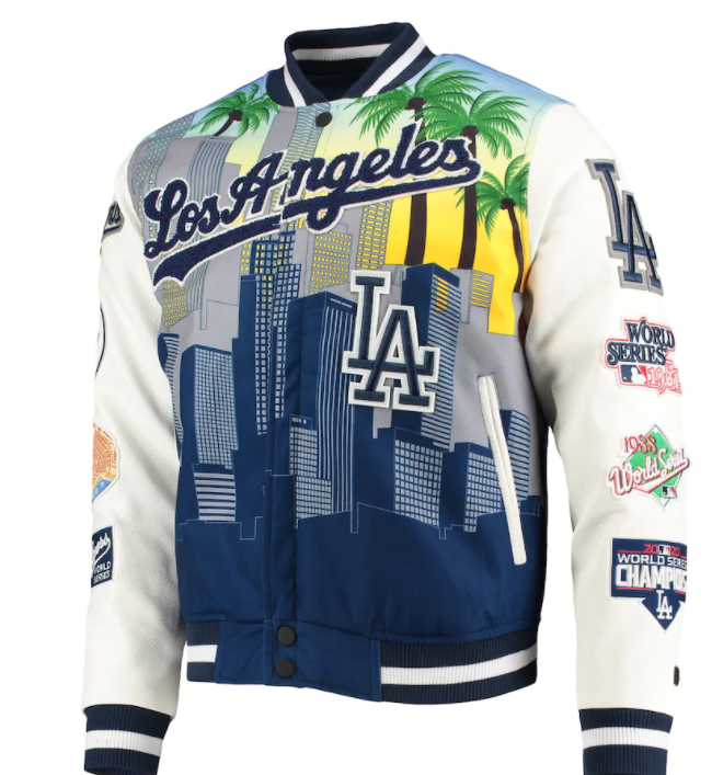 MLB Team Texas Rangers Blue and White Varsity Jacket - Jackets Masters