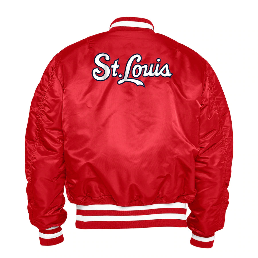Satin Full-Zip New Era St. Louis Cardinals Bomber Jacket - Jackets Masters