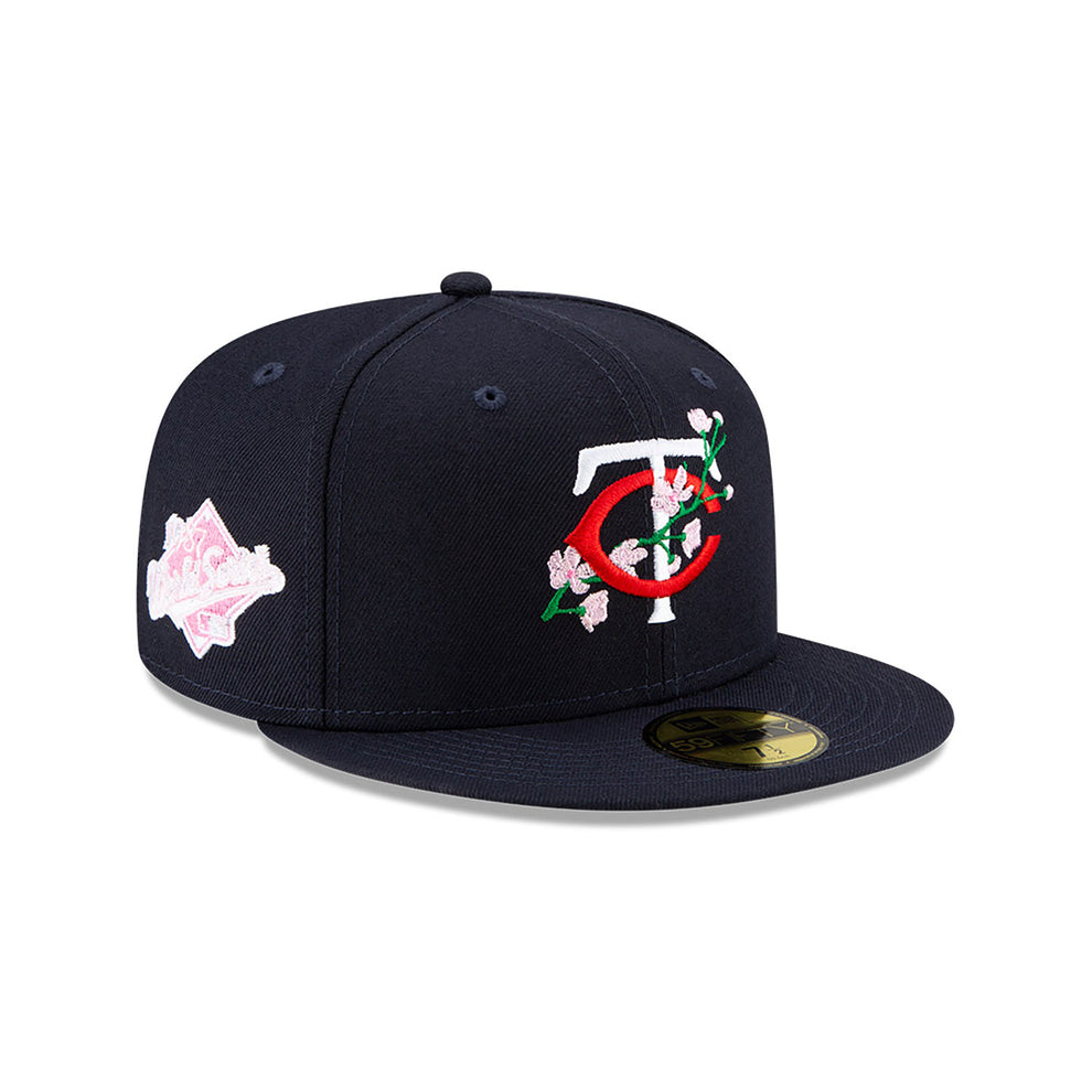 Navy Blue Minnesota Twins Pink Bottom 1987 World Series Side Patch Bloom New Era 59Fifty Fitted
