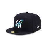 Navy Blue New York Yankees Icy Blue Bottom 1996 World Series Side Patch Bloom New Era 59Fifty Fitted