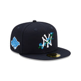 Navy Blue New York Yankees Icy Blue Bottom 1996 World Series Side Patch Bloom New Era 59Fifty Fitted