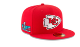Red Kansas City Chiefs New Era Super Bowl LVII Side Patch 59FIFTY Fitted Hat