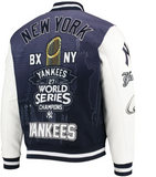 New York Yankees Pro Standard Navy Blue Remix Full-Zip Varsity Jacket