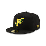 Black Pittsburgh Pirates Soft Yellow Bottom 76th World Series Side Patch Bloom New Era 59Fifty Fitted