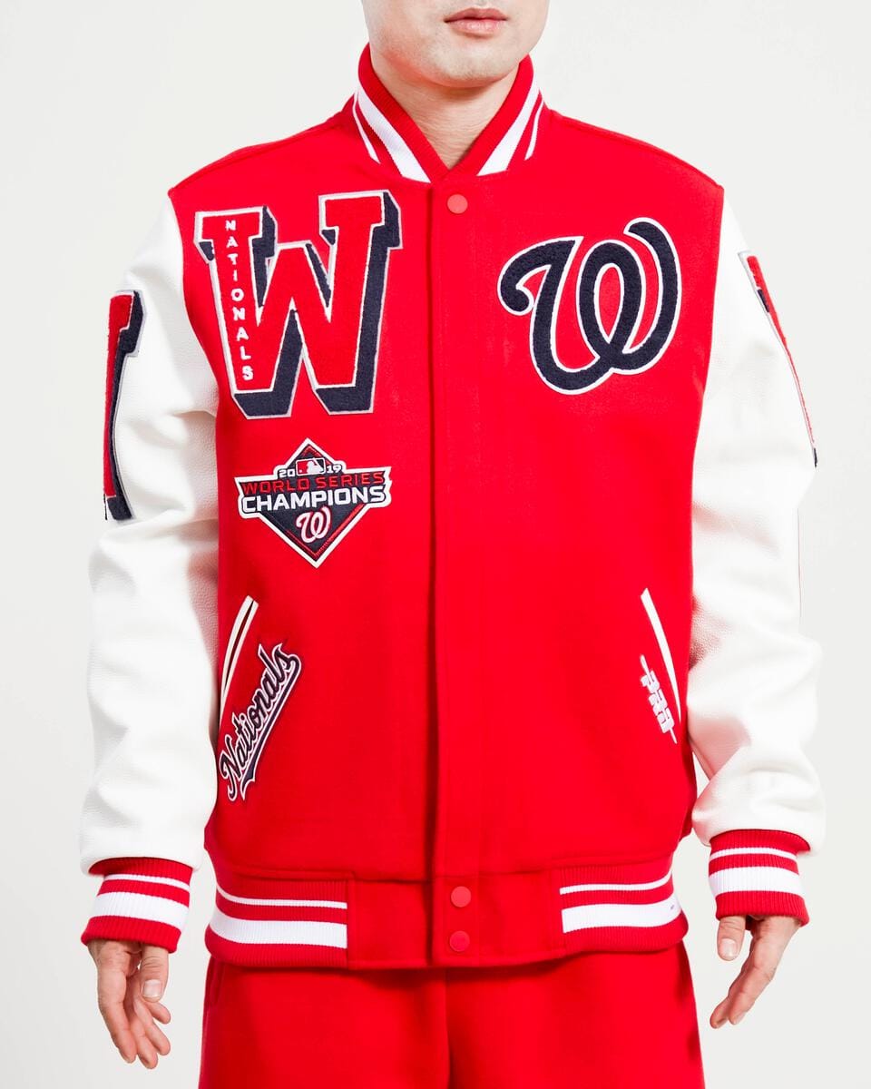 NBA Washington Wizards Red Navy Logo Baseball Jacket