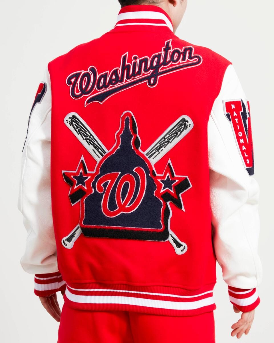NBA Washington Wizards Red Navy Logo Baseball Jacket