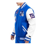 Royal Blue New York Giants Pro Standard Logo Mashup Wool Varsity Heavy Jacket