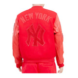 Triple Red New York Yankees Pro Standard Logo Mashup Wool Varsity Heavy Jacket