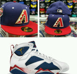 Matching New Era Arizona Dback fitted hat Jordan 7 Olympic Tinker Alternate