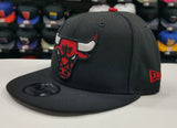New Era NBA Team Color BLACK Chicago Bulls 9Fifty Snapback Hat