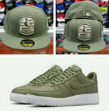 Matching New Era ST. Louis Cardinals Fitted Hat for Nike Air Force 1 Olive green