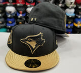 Exclusive New Era MLB Toronto Blue Jays 59Fifty Black / Metallic Gold Fitted Hat