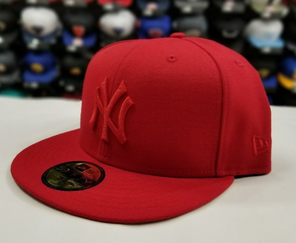 New Era 59Fifty NEW YORK YANKEE RED on RED Men's Fitted MLB Hat