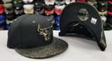 Matching New Era Chicago Bulls strapback Hat for Jordan 14 DMP Black Gold Metal