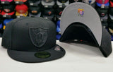 New Era NFL Black on Black Oakland Raiders 59Fifty Fitted Hat Cap