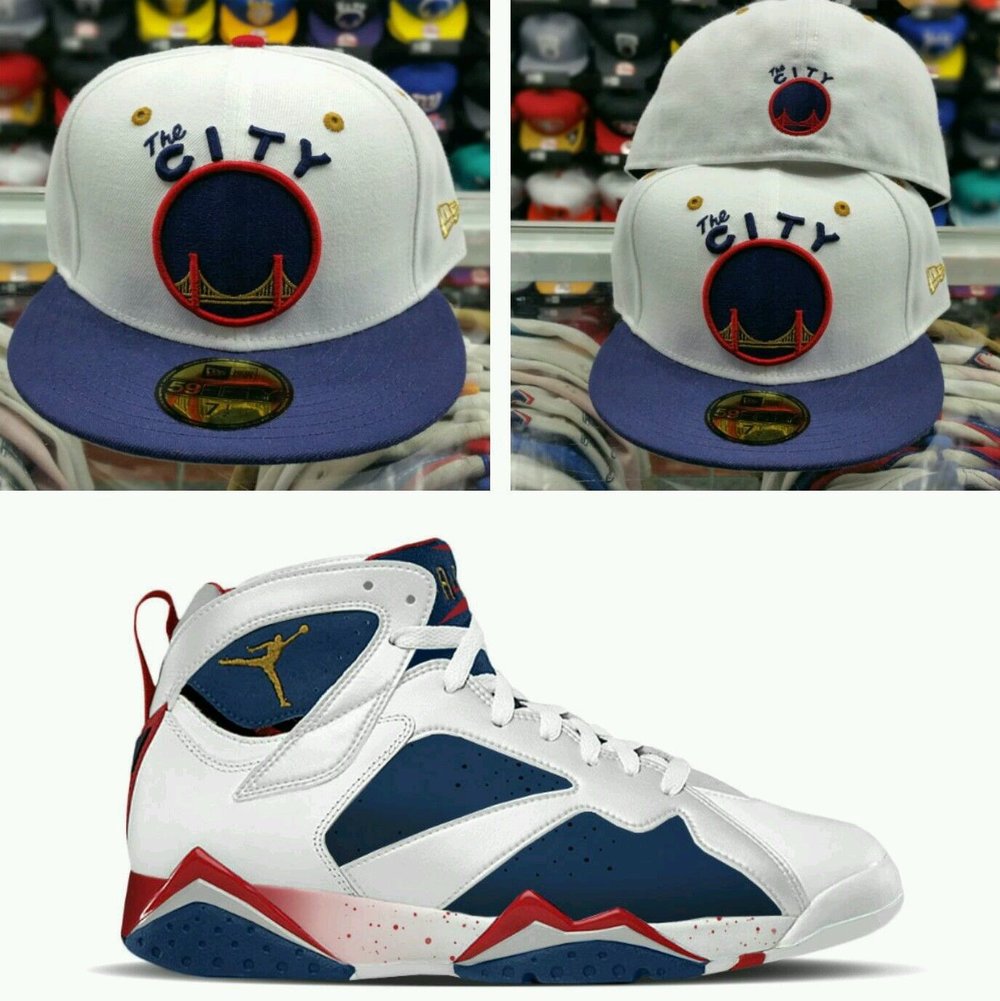 Matching New Era NBA Warriors fitted hat Jordan 7... – Exclusive Fitted Inc.