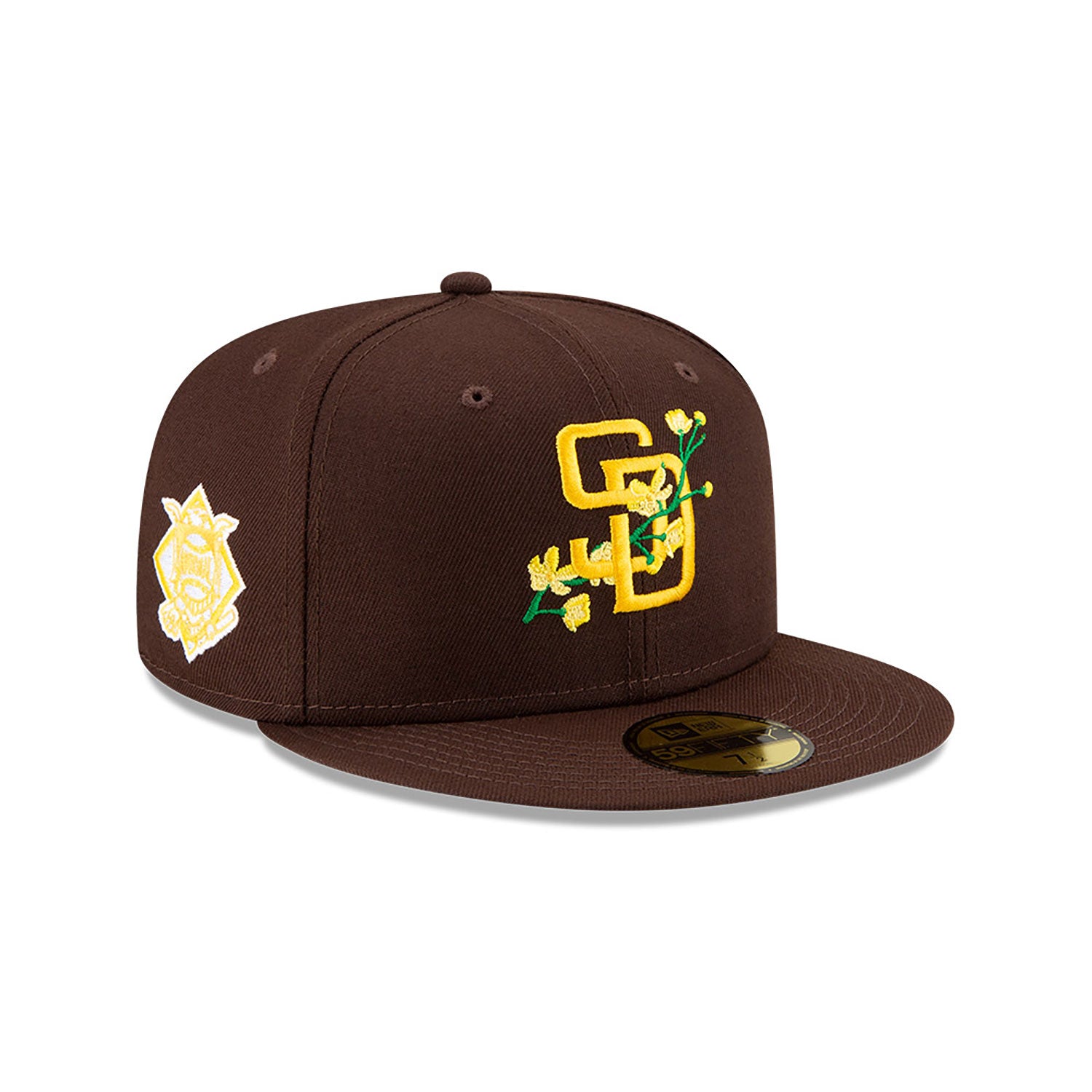 Brown San Diego padres Soft yellow Bottom National League Side Patch Bloom New Era 59Fifty Fitted
