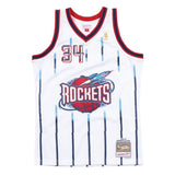 Houston Rockets 1996-97 Hakeem Olajuwon Mitchell & Ness White Swingman Jersey