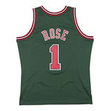 Chicago Bulls 2008-09 Derrick Rose Mitchell & Ness Green Swingman Jersey