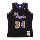 Los Angeles Lakers 1996-97 Shaquille O'Neal Mitchell & Ness Black Swingman Jersey