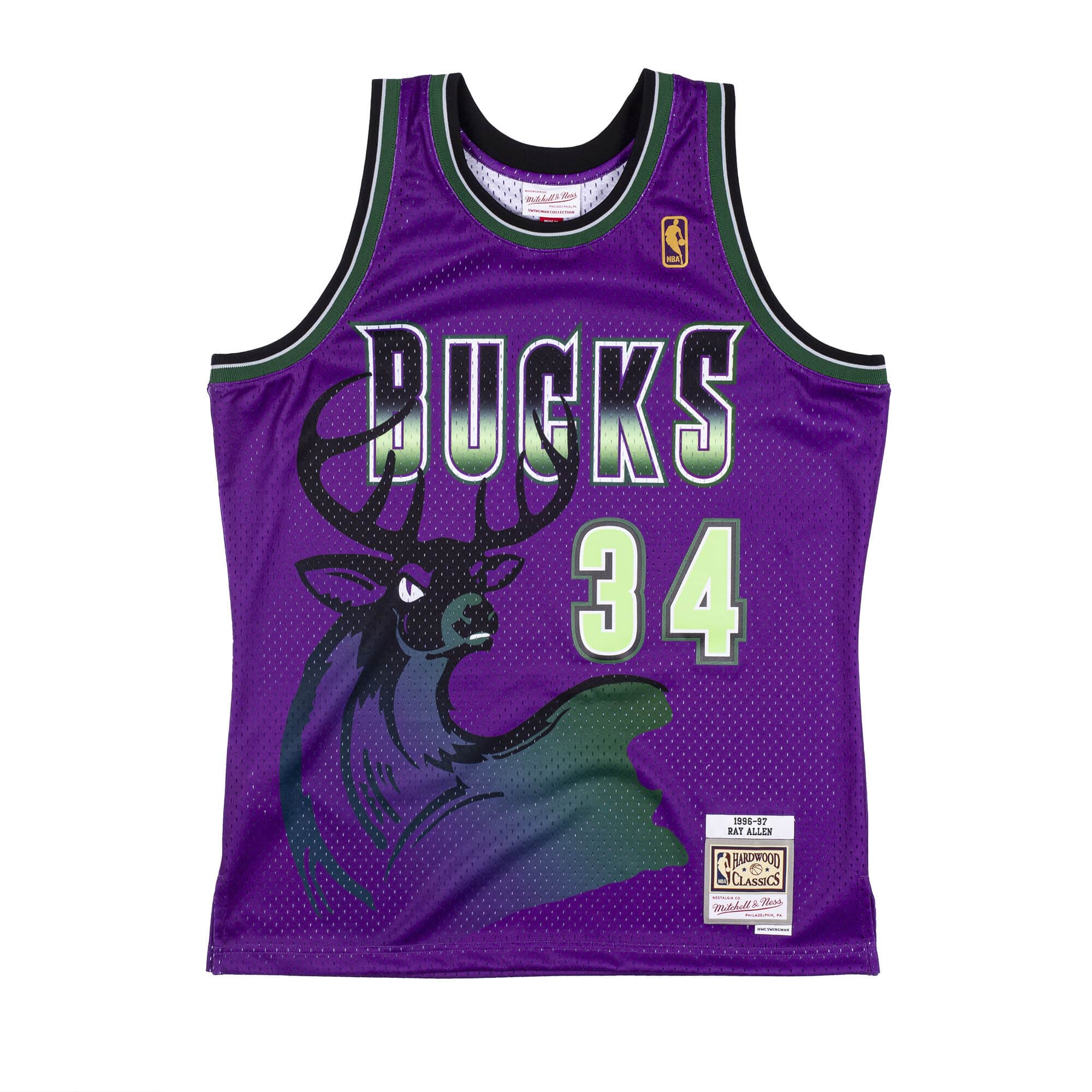 Milwaukee Bucks 1996-97 Ray Allen Mitchell Ness Purple Swingman