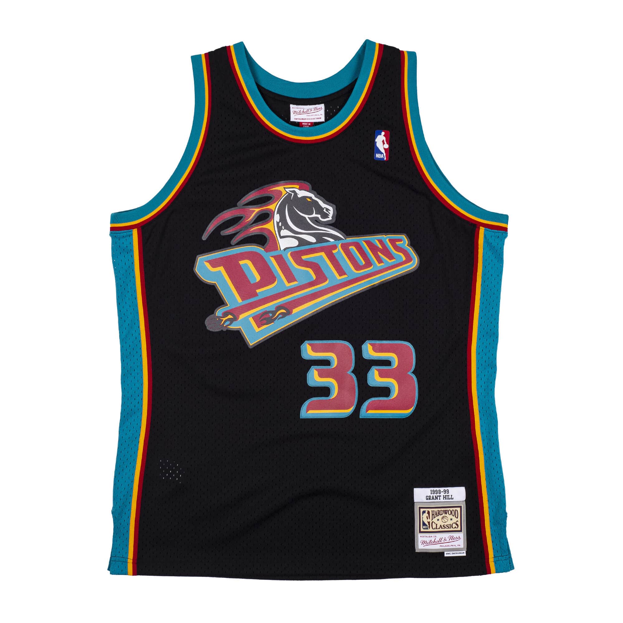 Mitchell & Ness Black Detroit Pistons 1998-99 Grant Hill Jersey Swingm Exclusive Fitted Inc. Mitchell & Ness Black Detroit Pistons 1998-99 Grant Hill Jersey Swingm Exclusive Fitted Inc.