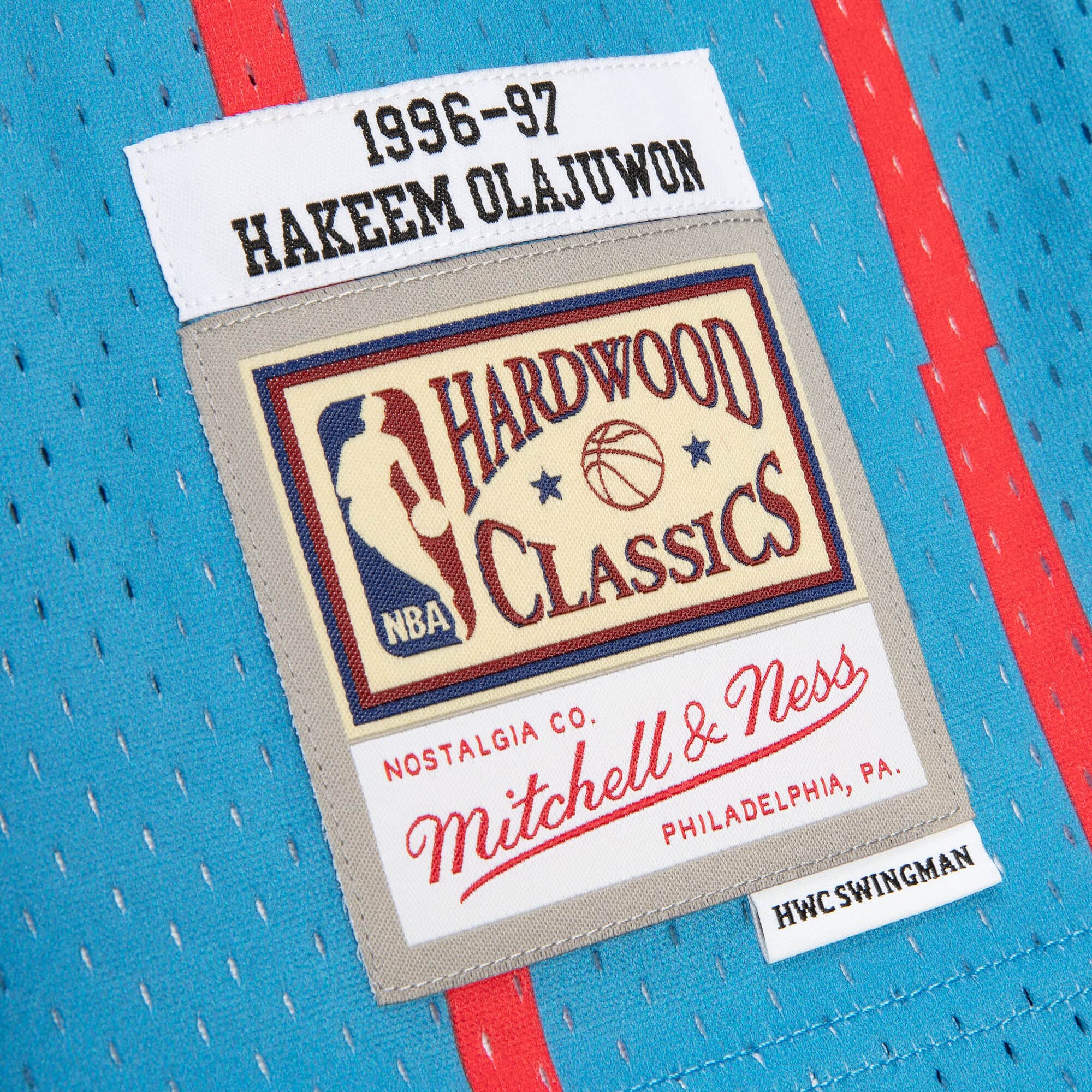 Mitchell & Ness Mens Swingman Jersey Houston Rockets 1996-97 Hakeem Olajuwon, Navy Blue / S