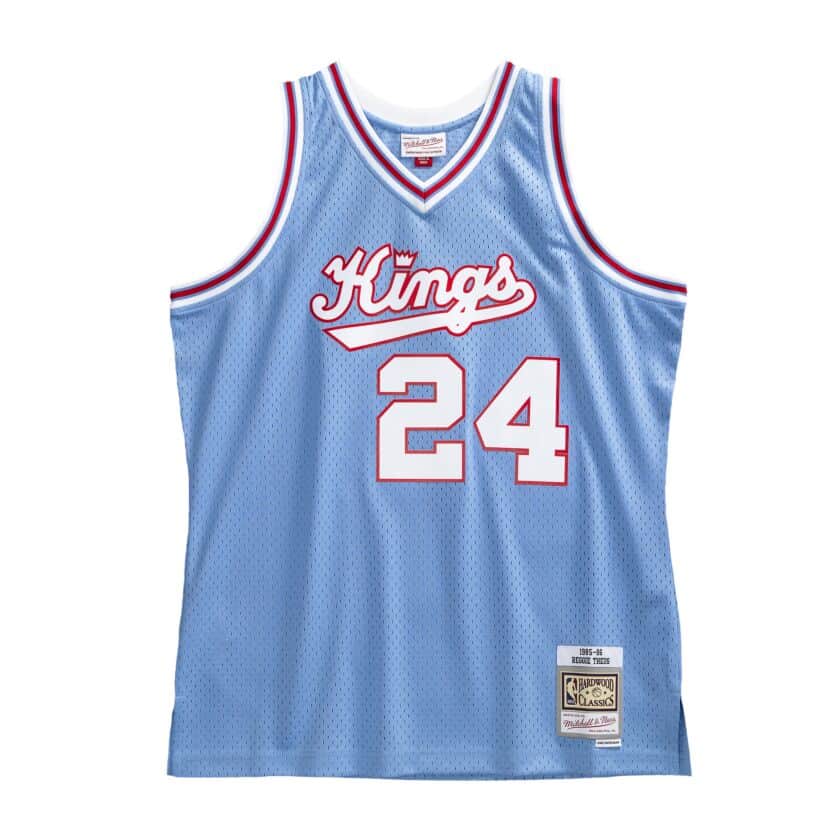 Sacramento Kings 985-86 Reggie Theus Mitchell Ness Sky Blue