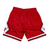 Chicago Bulls Mitchell & Ness Red Pinstripe 1995 Swingman Shorts