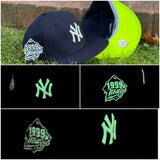 Navy Glow In The Dark New York Yankees Apple Green Bottom 1999 World Series New Era 59Fifty Fitted