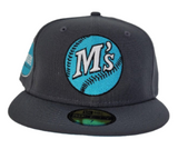 Dark Grey Seattle Mariners Vice Blue Bottom Baseball Club Side Patch New Era 59Fifty Fitted