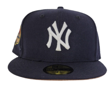 Navy Blue New York Yankees Peach Bottom Baseball Bat Side Patch New Era 59Fifty Fitted