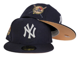 Navy Blue New York Yankees Peach Bottom Baseball Bat Side Patch New Era 59Fifty Fitted