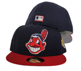 Navy Blue Wahoo Cleveland Indians Gray Bottom 1995 World Series Side Patch New Era 59fifty Fitted