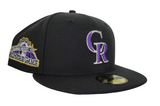 Black Colorado Rockies Purple Bottom 1998 All Star Game Side Patch New Era 59Fifty Fitted